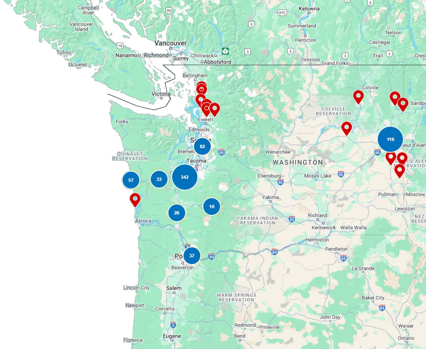 Washington State Map